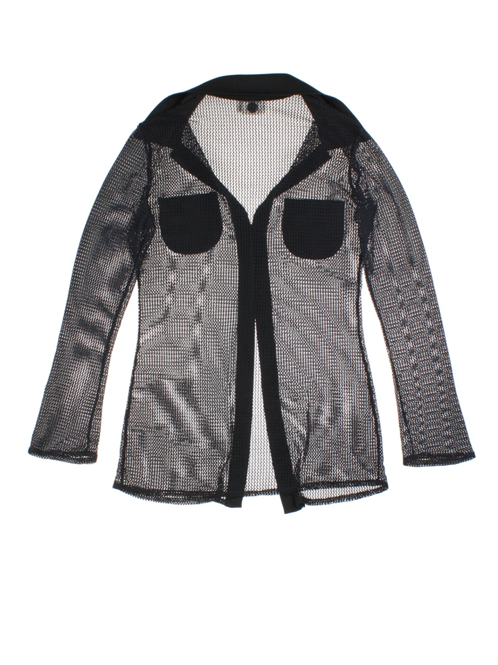 Y2K Morgan Black Mesh Shirt (Size M)