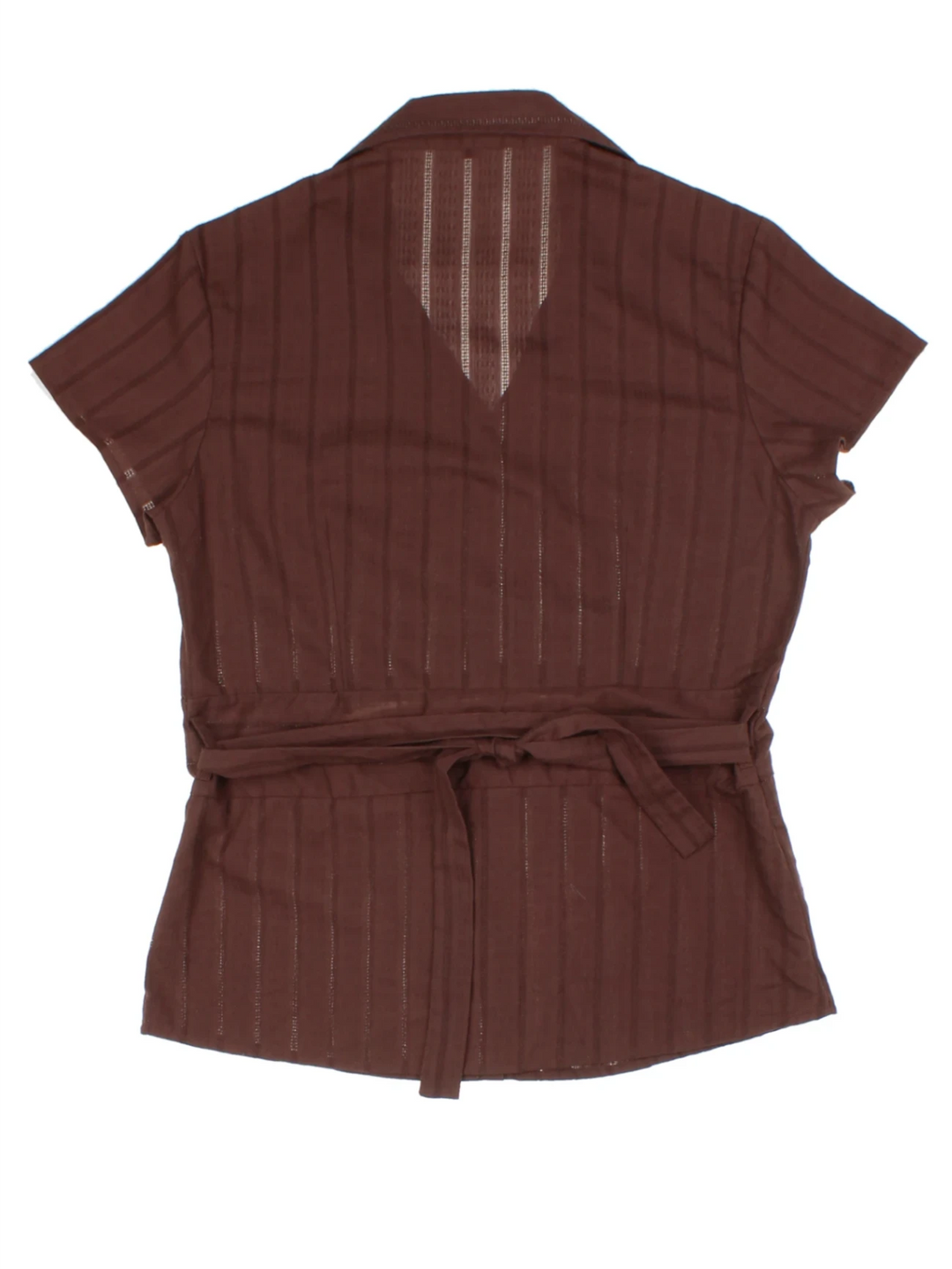 Y2K Brown Belted Shirt (Size M)
