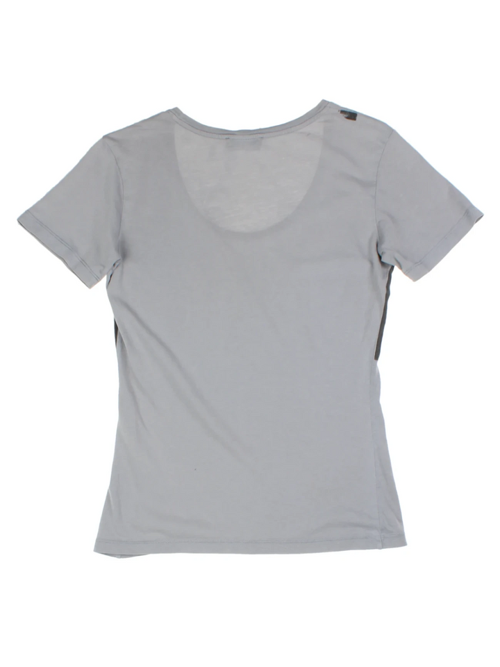 Y2K Diesel Grey Graphic Print T-Shirt (Size S)