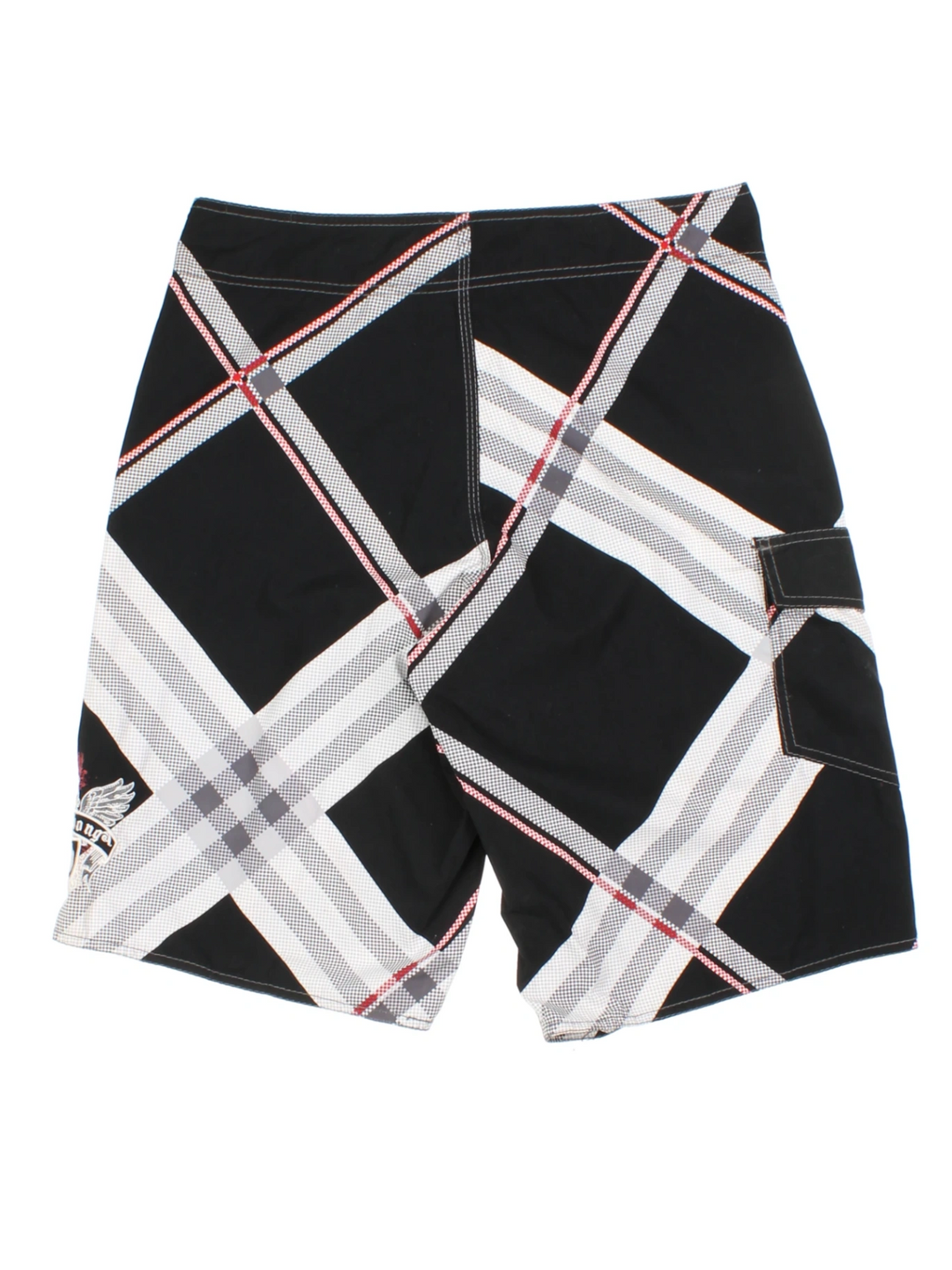 Billabong Black Plaid Board Shorts (Size M)