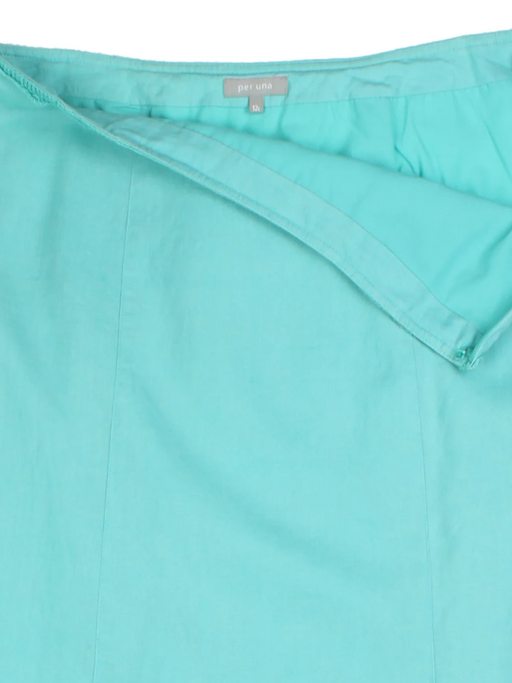 Y2K Aqua Embroidered Maxi Skirt (Size M)