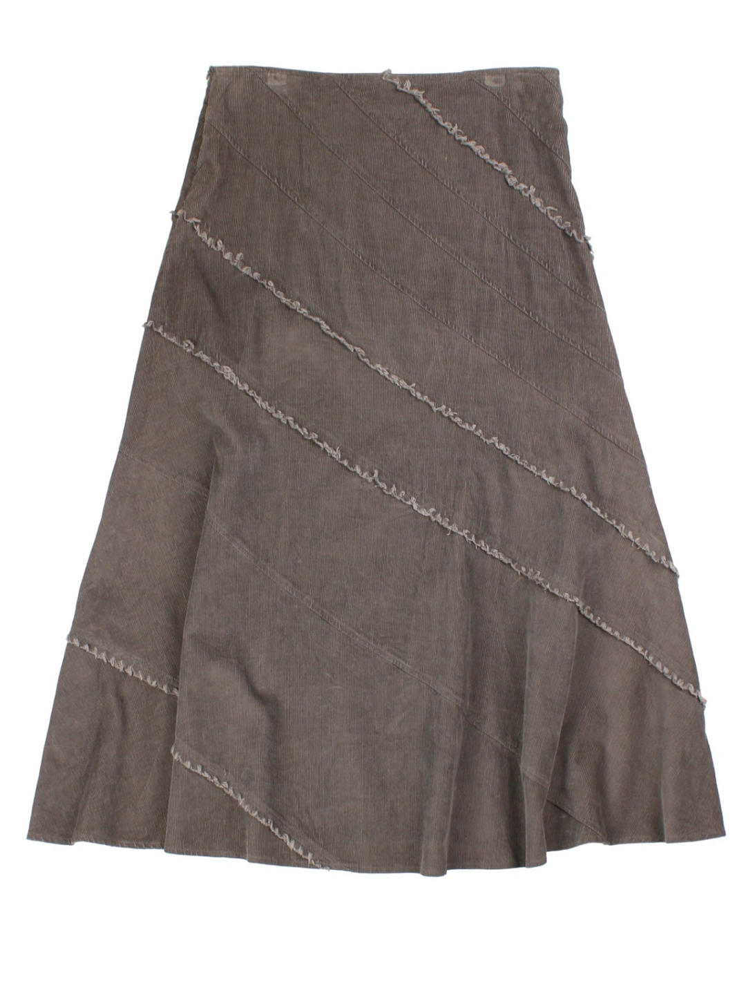 Y2K Brown Corduroy Midi Skirt (Size M)