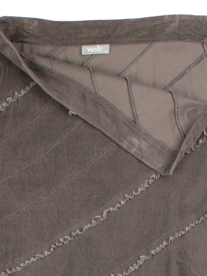 Y2K Brown Corduroy Midi Skirt (Size M)