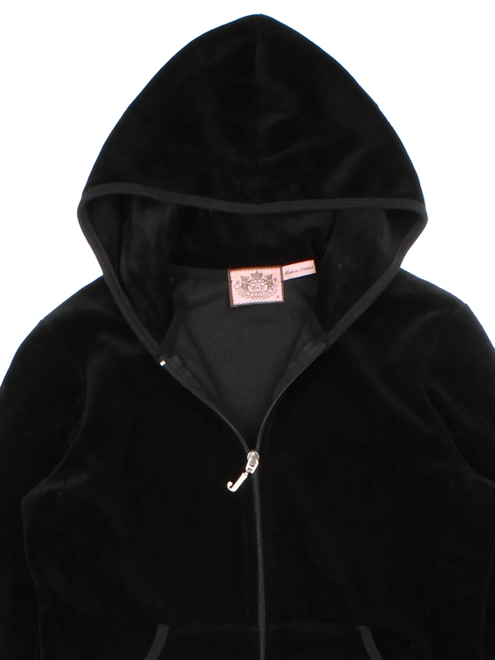Juicy Couture Black Velour Hoodie (Size S)