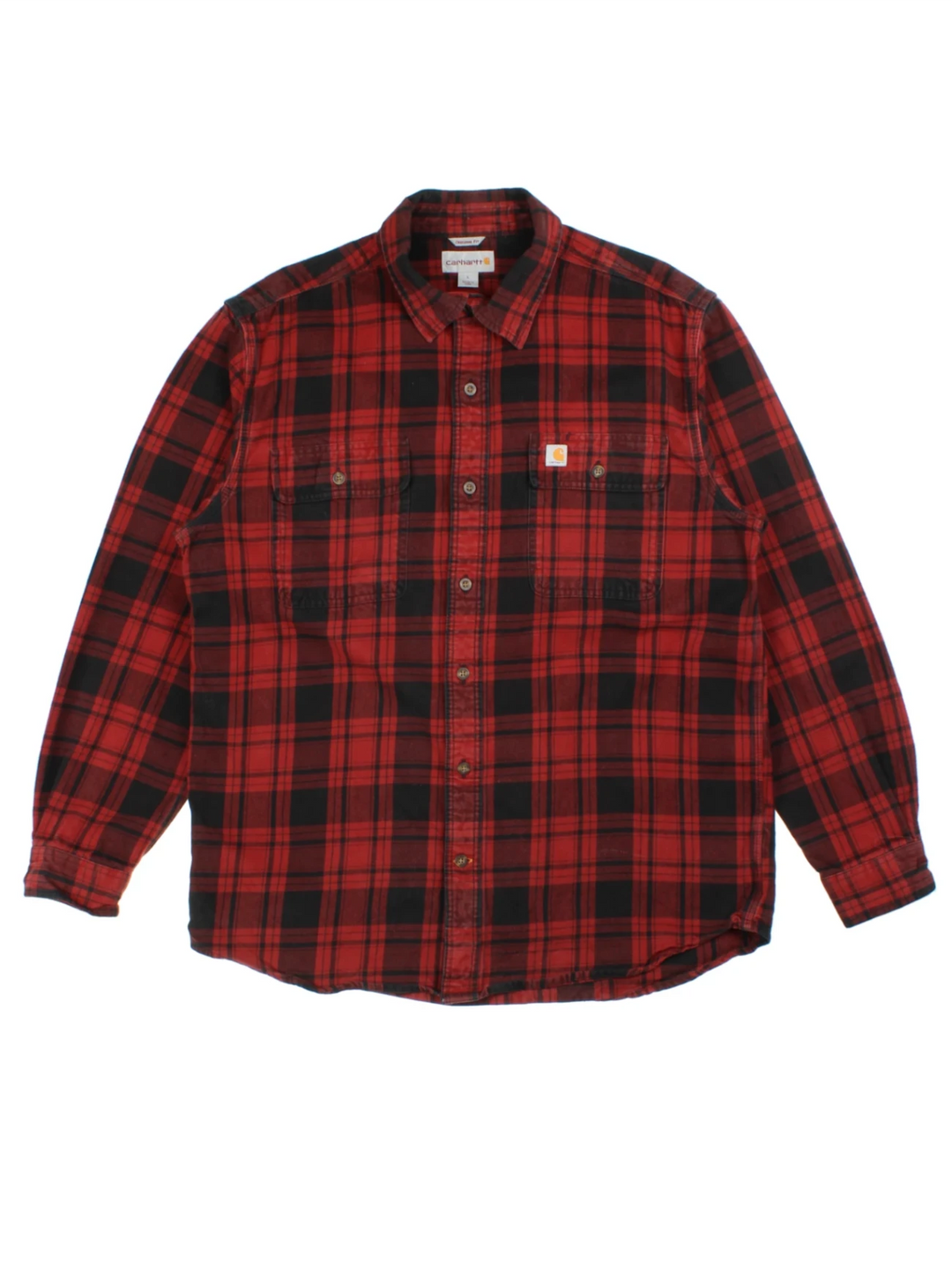 Carhartt Red Plaid Flannel Shirt (Size L)