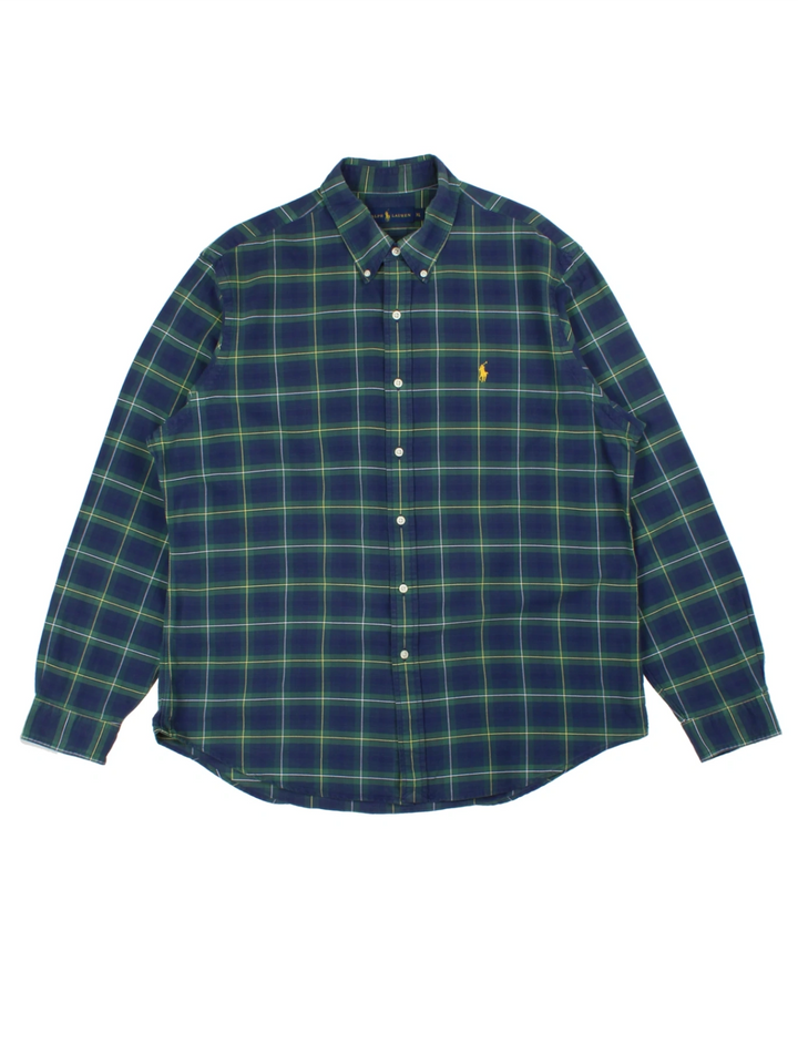 Ralph Lauren Blue Plaid Shirt (Size XL)