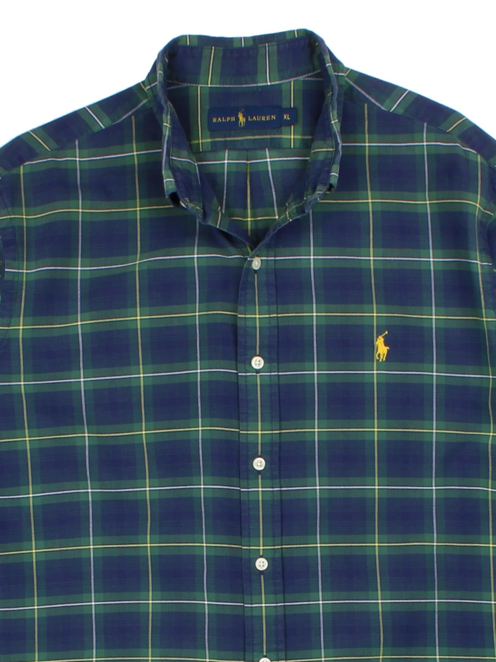 Ralph Lauren Blue Plaid Shirt (Size XL)