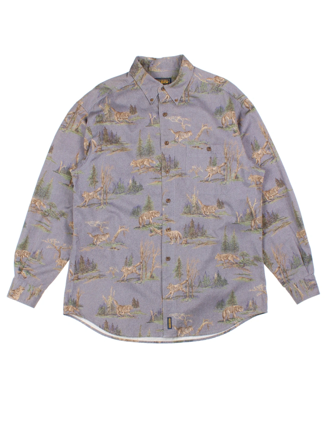 Woolrich Grey Wolf Print Shirt (Size L)