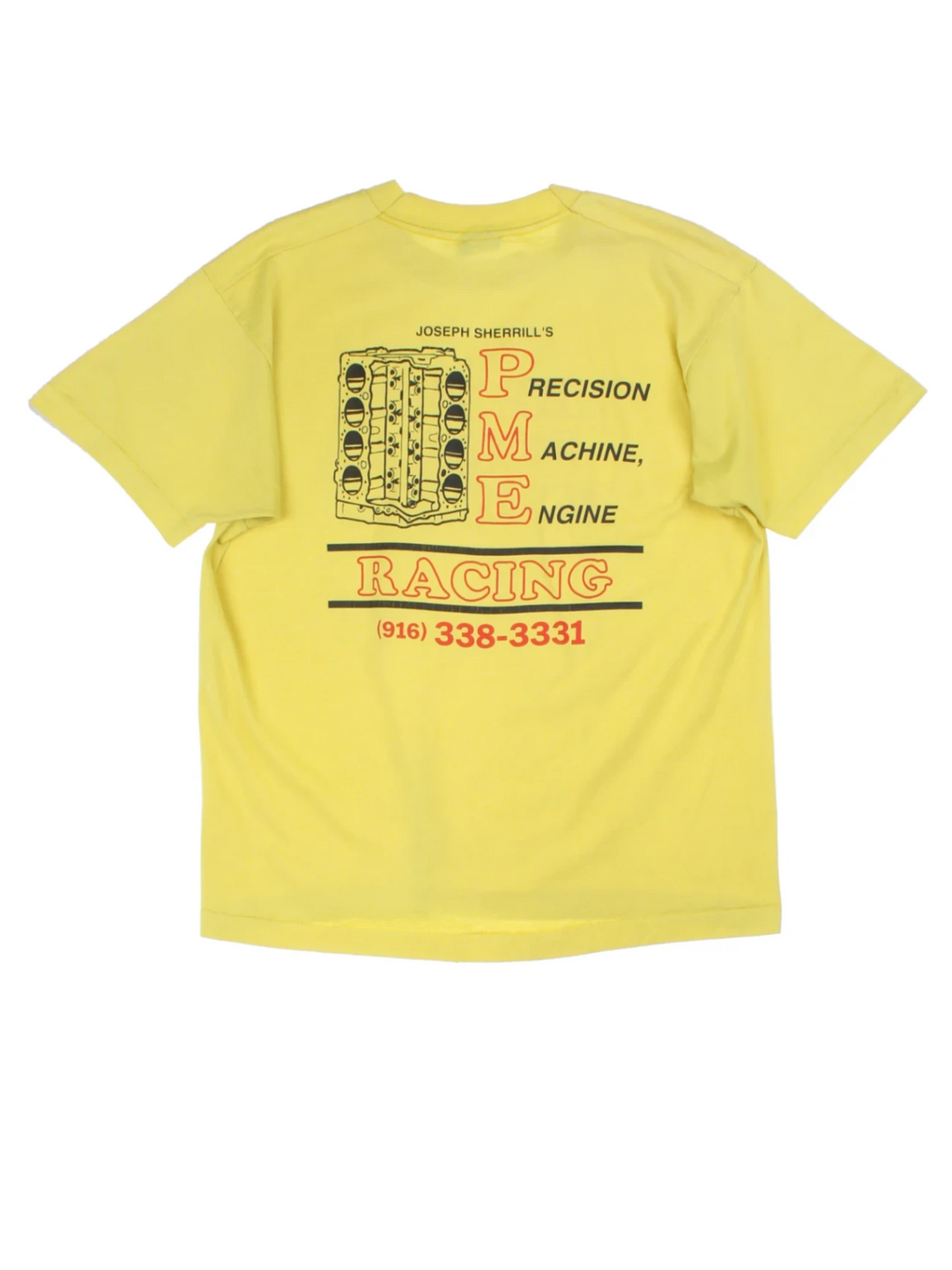 Brute Force Engines Yellow Graphic T-Shirt (Size L)