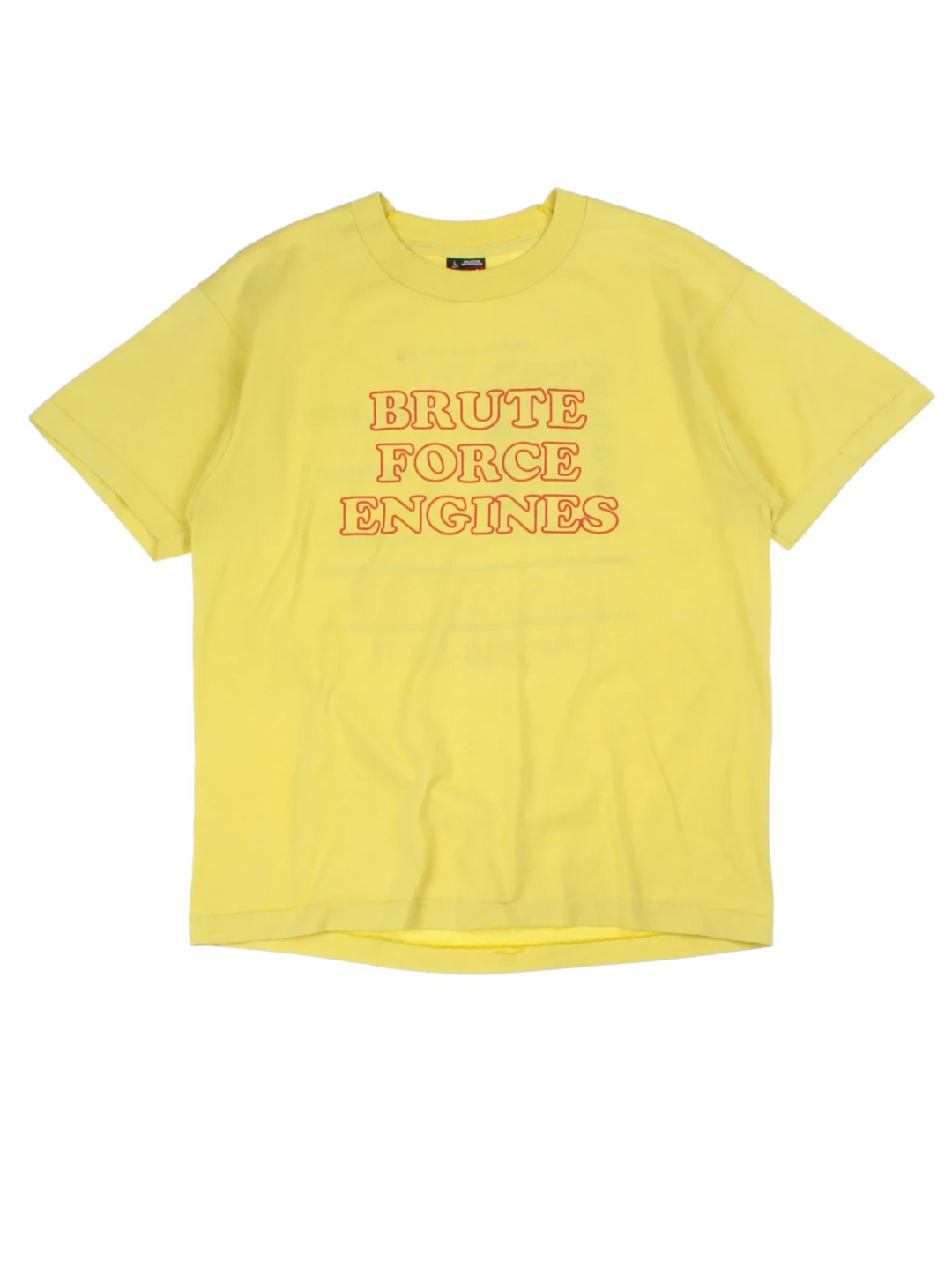 Brute Force Engines Yellow Graphic T-Shirt (Size L)