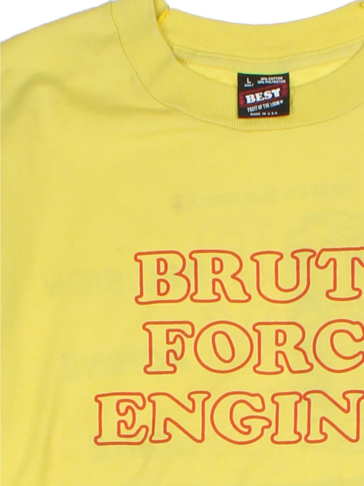 Brute Force Engines Yellow Graphic T-Shirt (Size L)