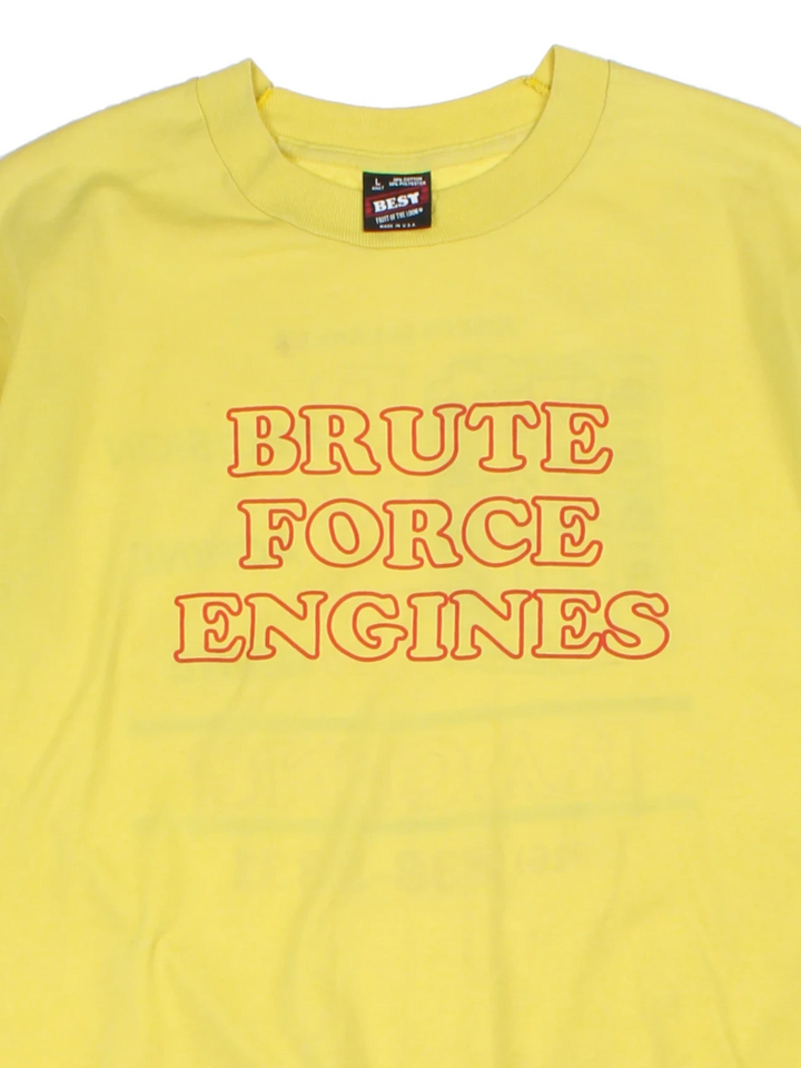 Brute Force Engines Yellow Graphic T-Shirt (Size L)