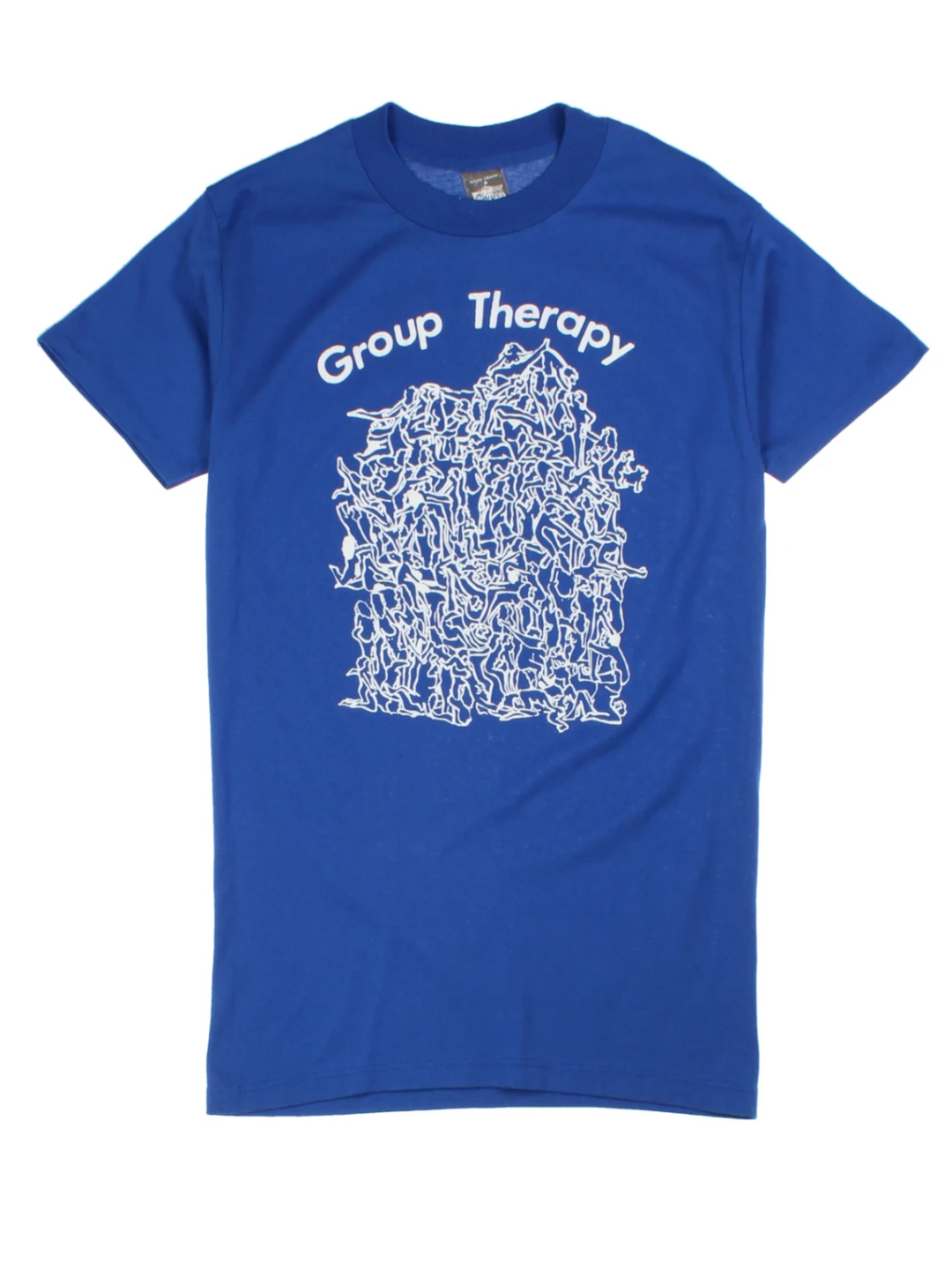 Vintage 80s "Group Therapy" Blue Graphic T-Shirt (Size XS)
