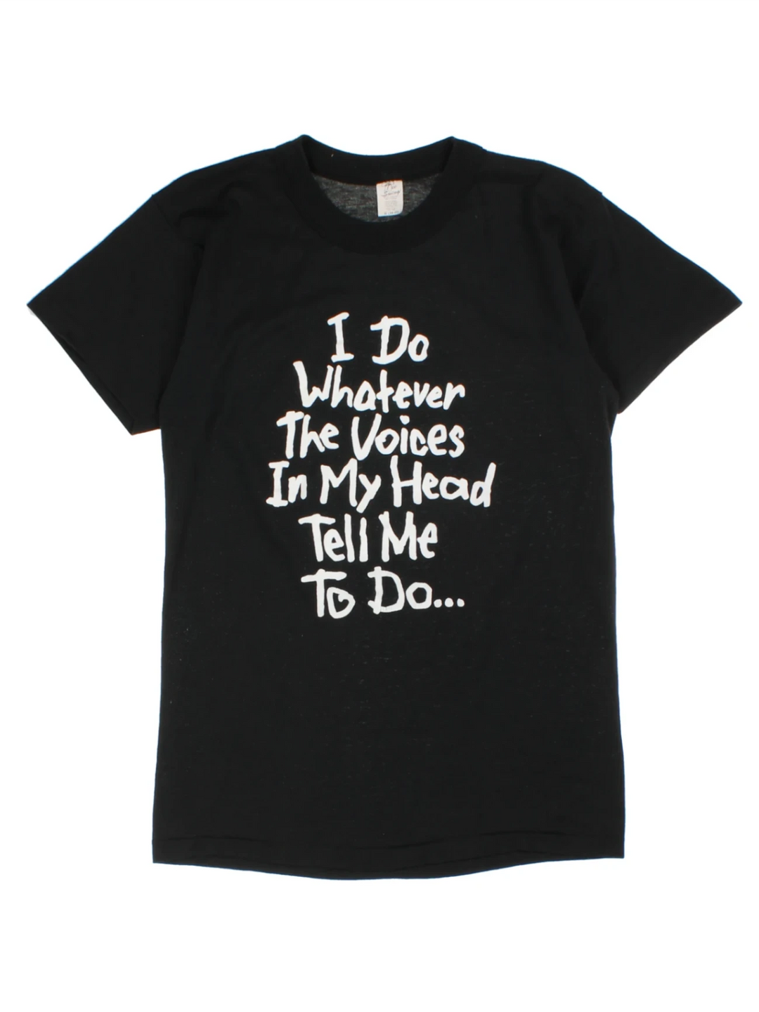 I Do Whatever The Voices In My Head Black Graphic T-Shirt (Size S)