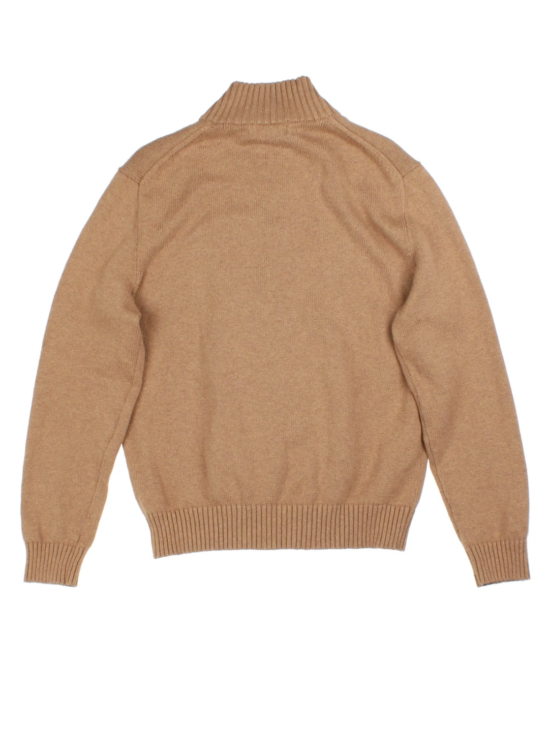 Ralph Lauren Tan Quarter-Zip Jumper (Size M)