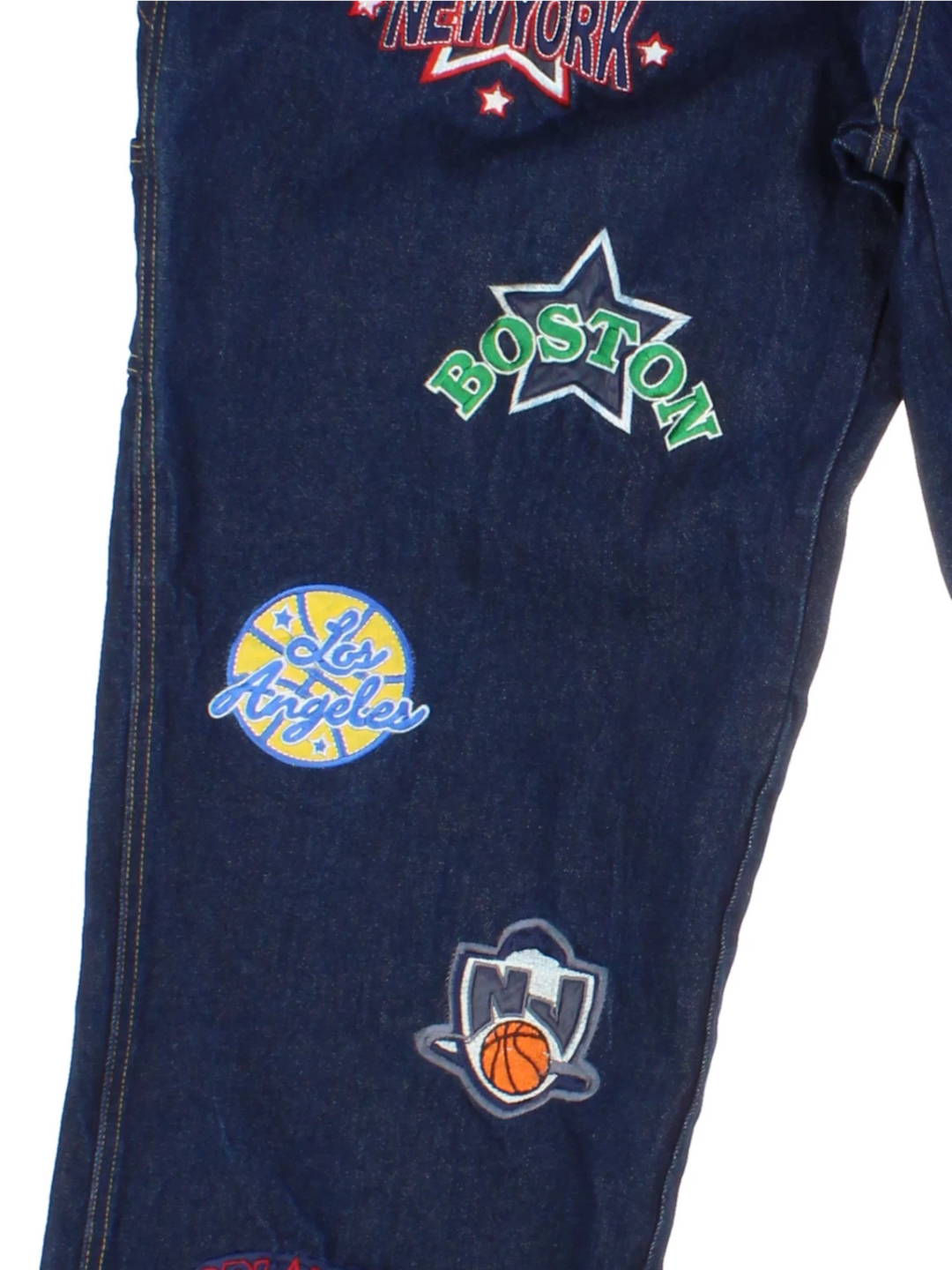 NBA B&W Blue Patchwork Jeans (Size XXXL)
