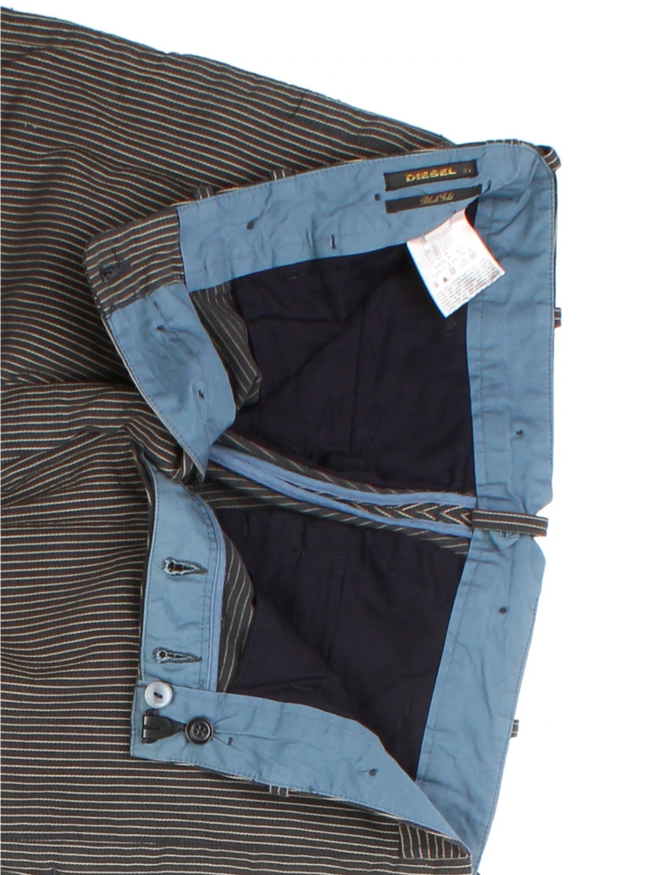 Y2K Diesel Brown Pinstripe Trousers (Size S)