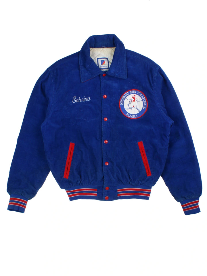 80s Rennoc Volleyball Corduroy Bomber Jacket (Size M)