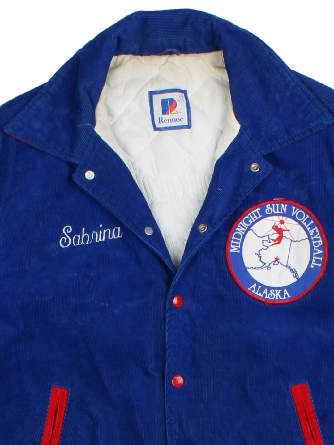 80s Rennoc Volleyball Corduroy Bomber Jacket (Size M)