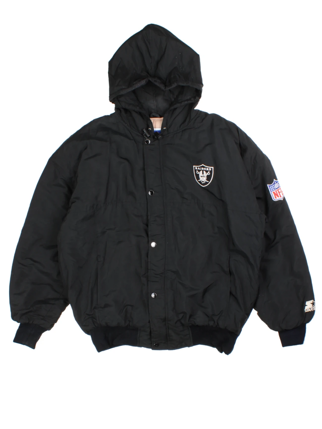 90s Starter Oakland Raiders Black NFL Jacket (Size XL)