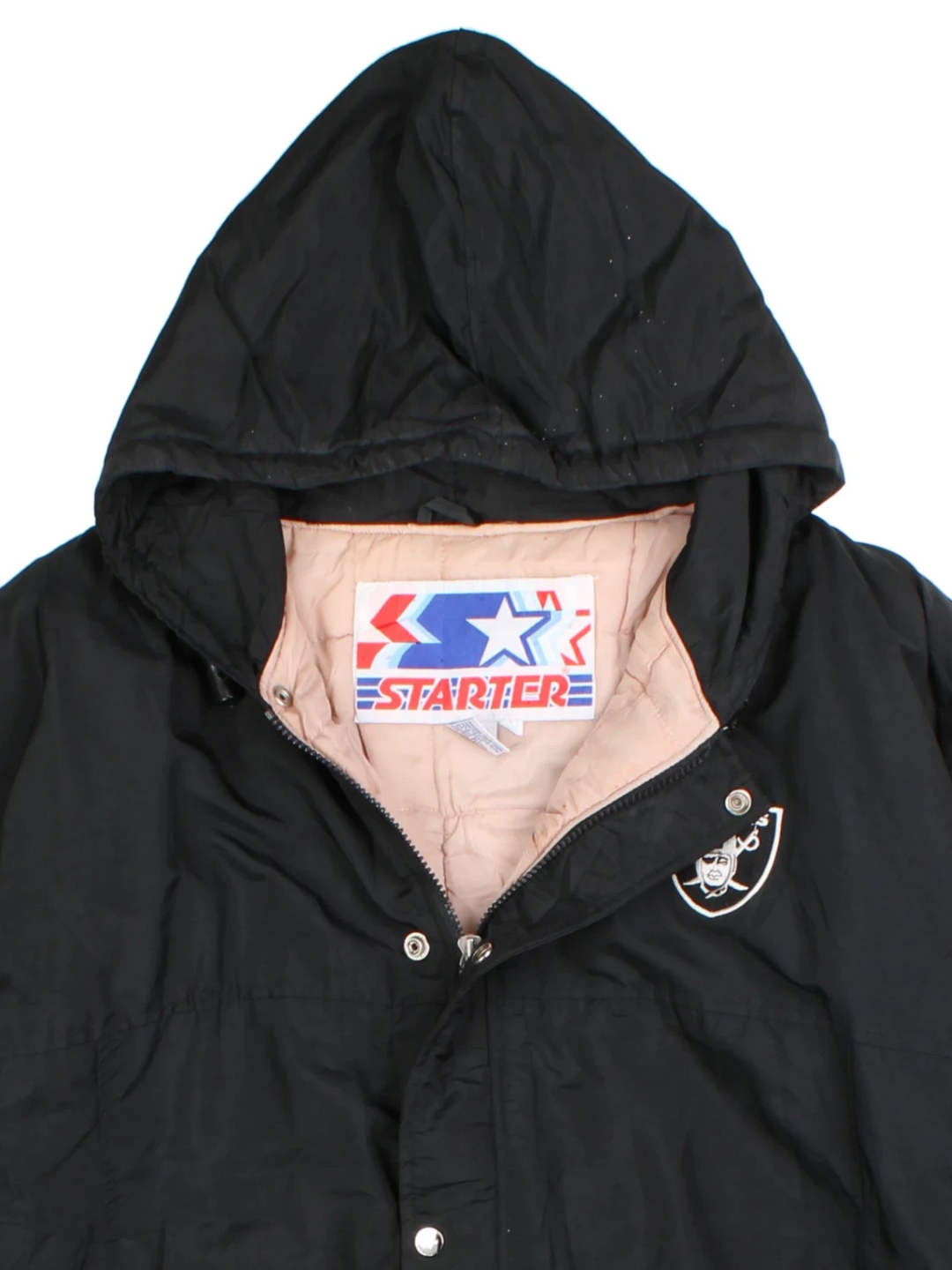 90s Starter Oakland Raiders Black NFL Jacket (Size XL)
