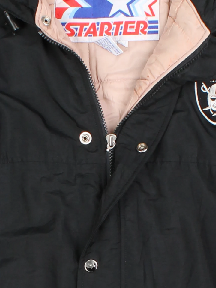 90s Starter Oakland Raiders Black NFL Jacket (Size XL)
