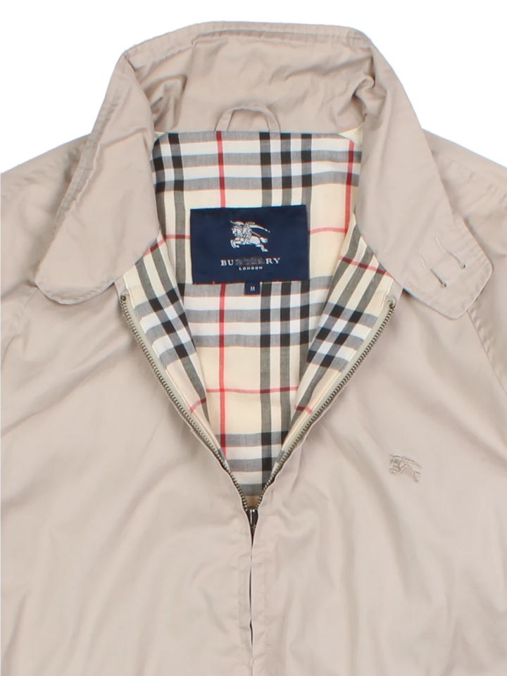 90s Burberry Tan Nova Check Bomber Jacket (Size M)
