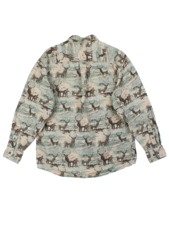 Cabela's Brown Deer Print Shirt (Size L)