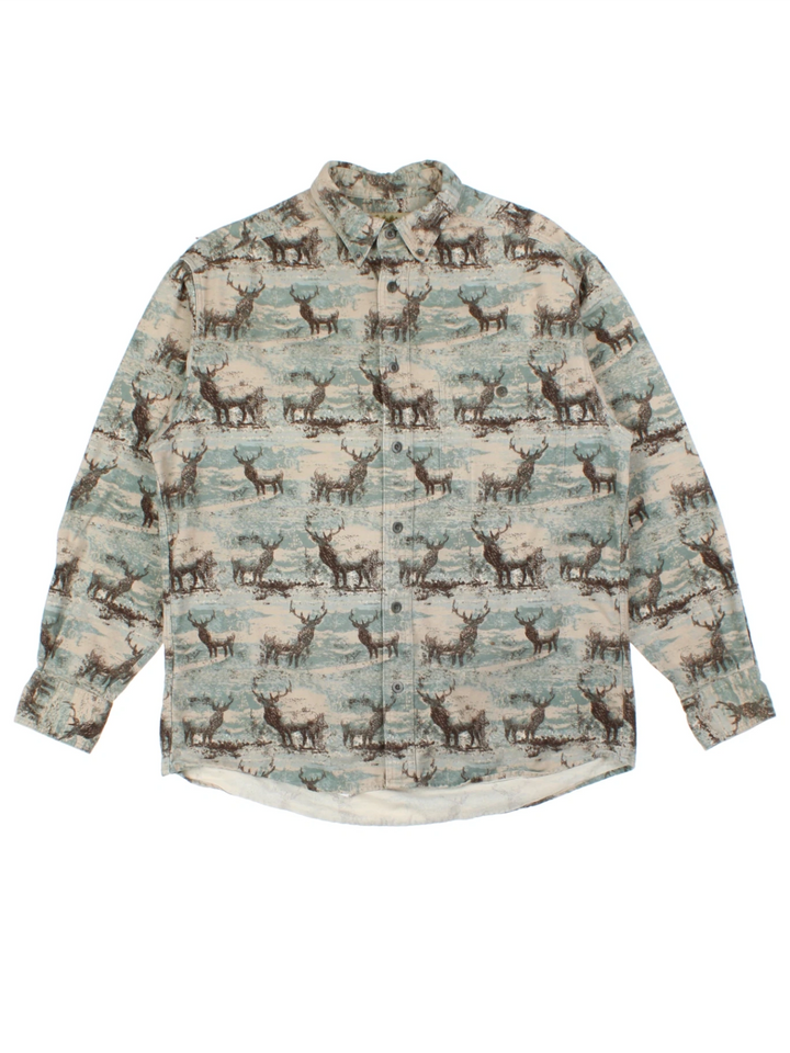 Cabela's Brown Deer Print Shirt (Size L)
