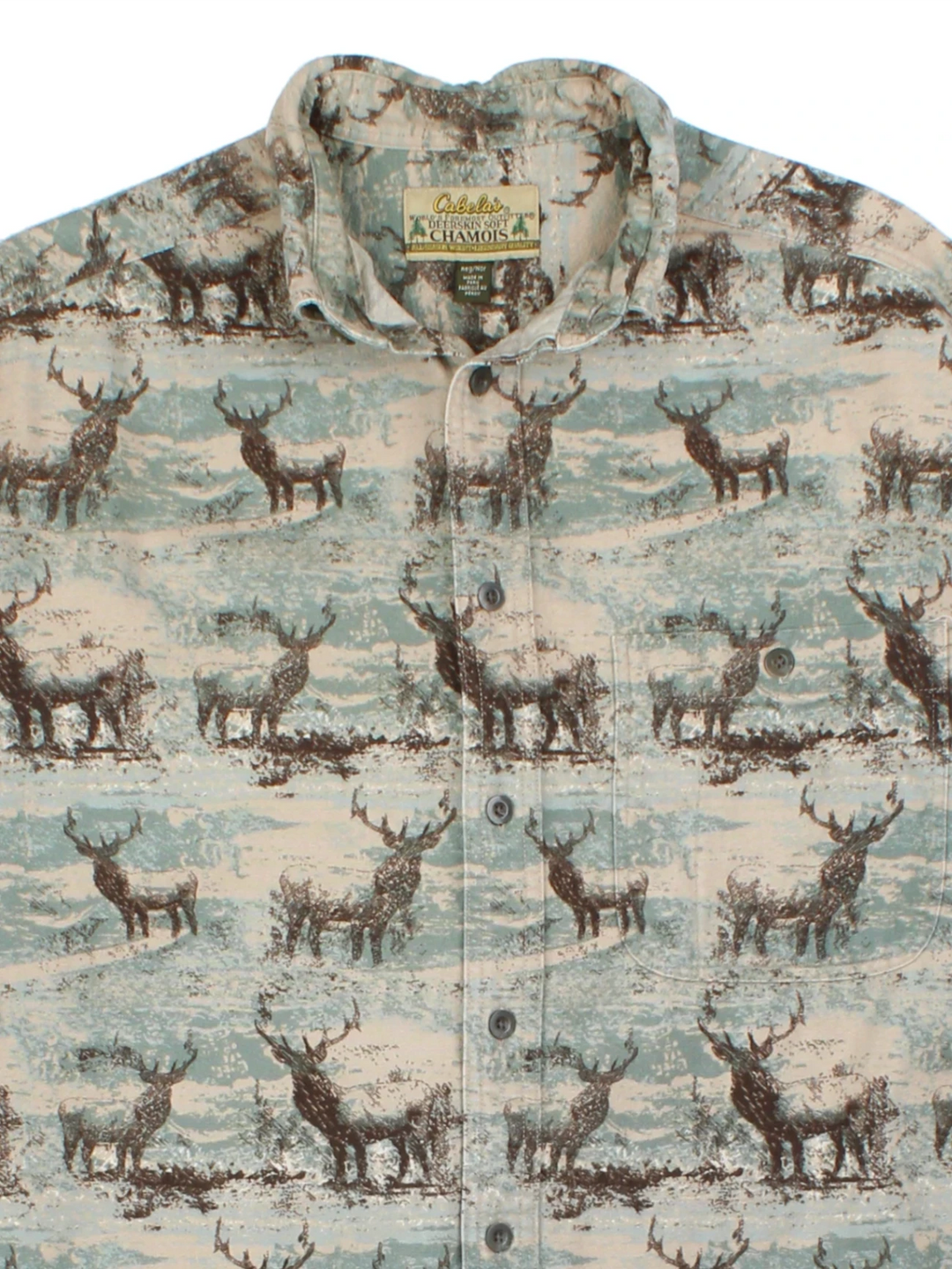 Cabela's Brown Deer Print Shirt (Size L)