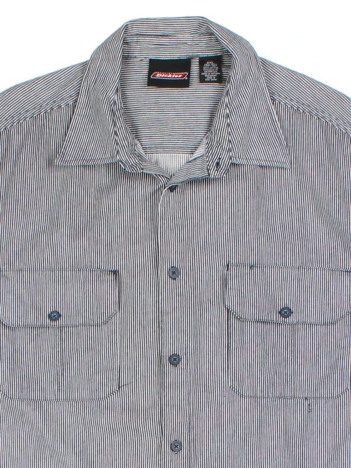 Dickies Blue Striped Work Shirt (Size XL)