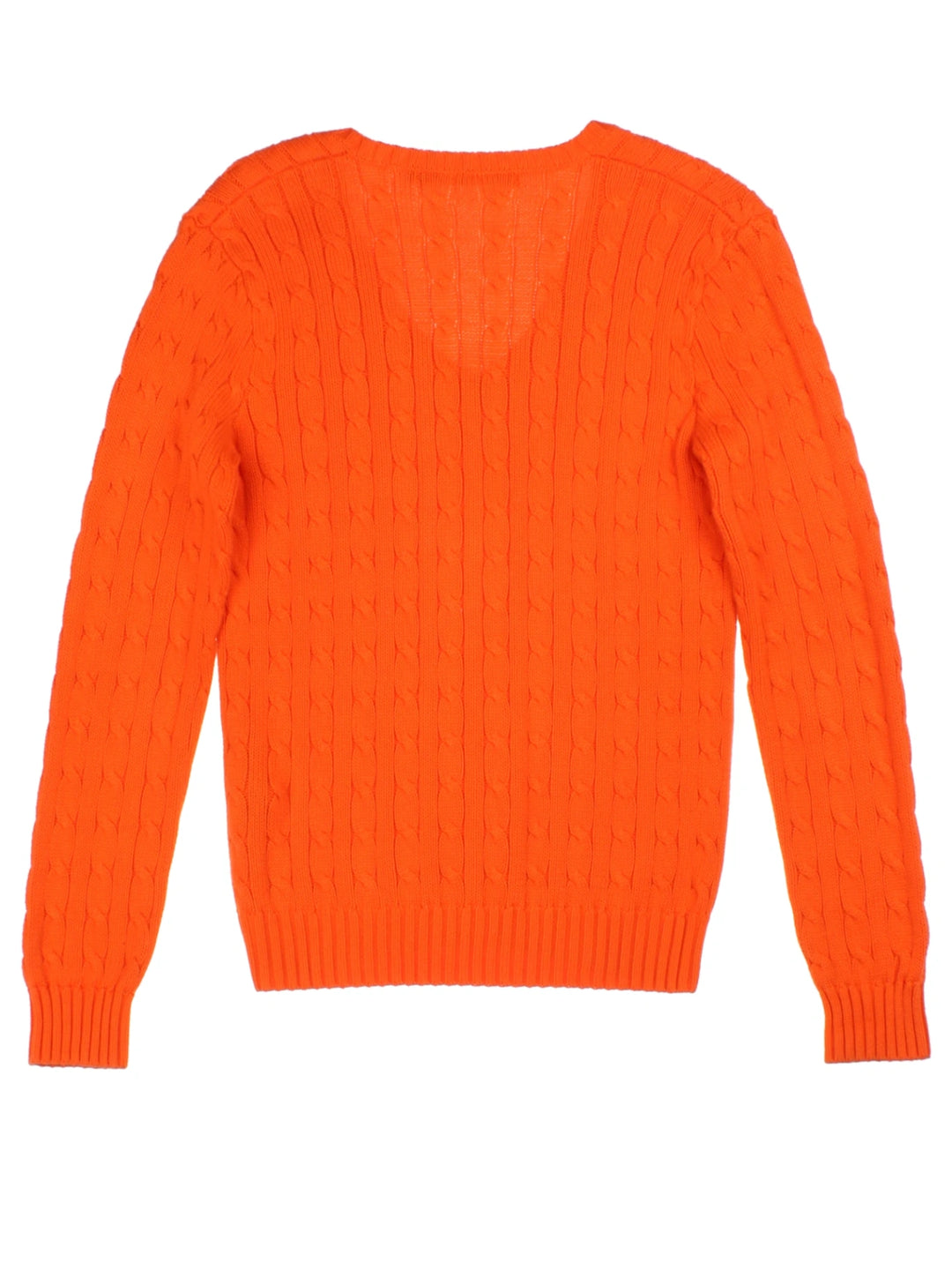 Ralph Lauren Orange Cable Knit Jumper (Size M)