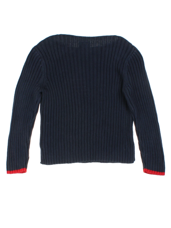 Polo Jeans Co. Ralph Lauren Navy USA Flag Ribbed Jumper (Size S)