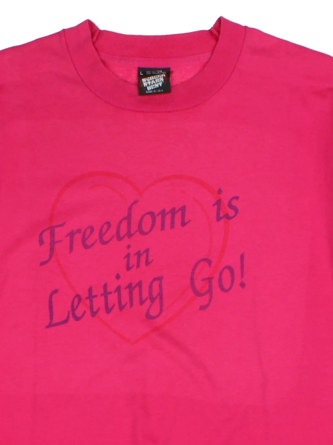 Freedom Pink Heart Graphic T-Shirt (Size M)