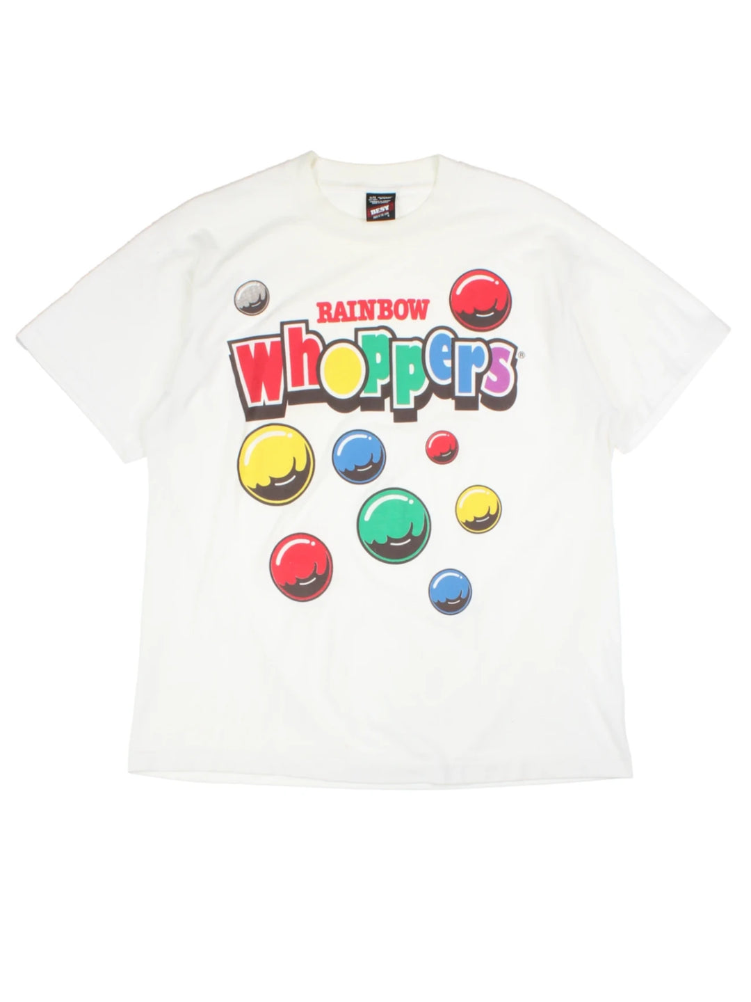 90s Rainbow Whoppers White Graphic T-Shirt (Size L)