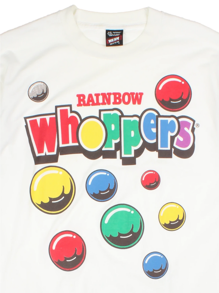 90s Rainbow Whoppers White Graphic T-Shirt (Size L)