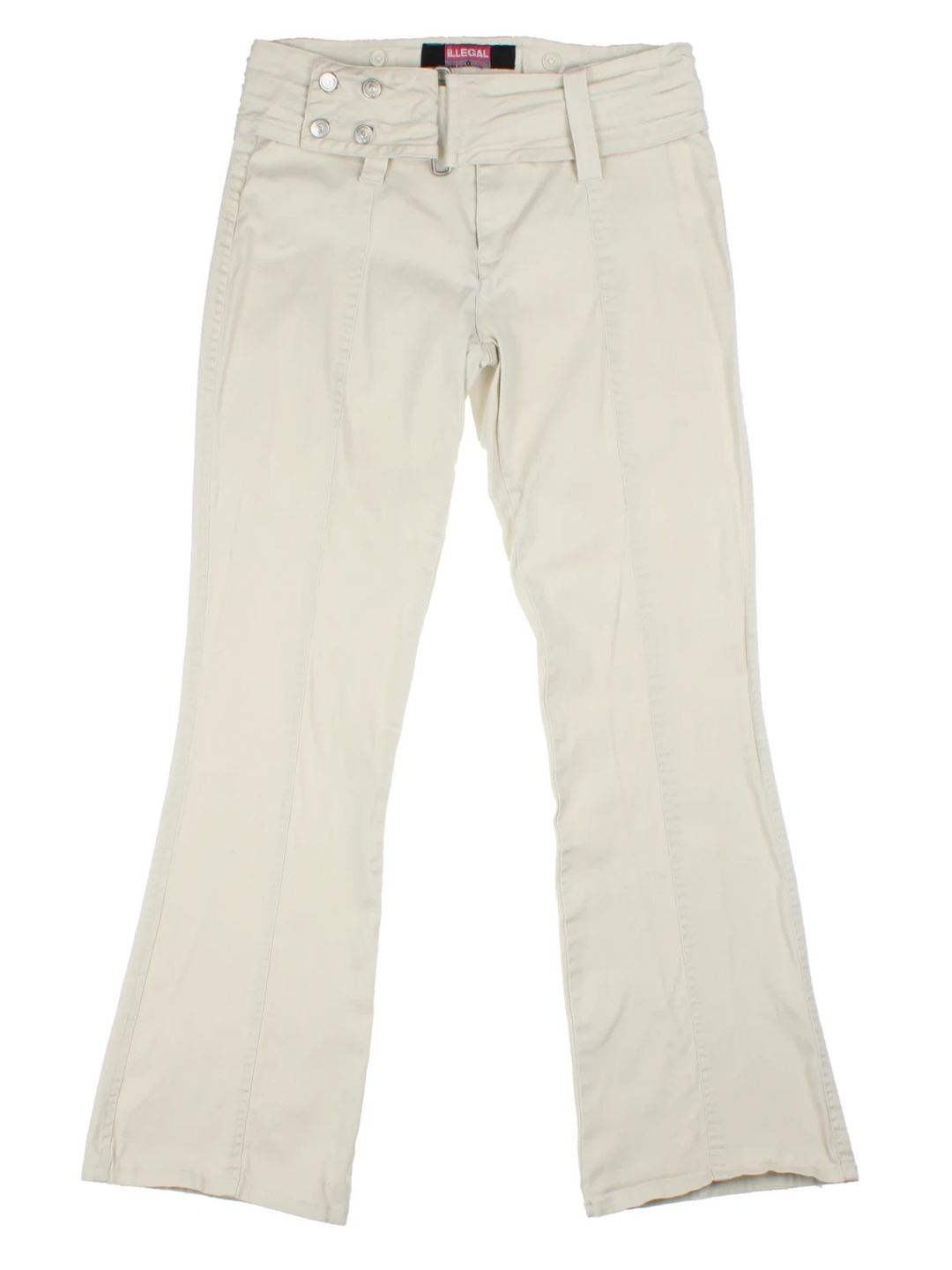 Y2K White Flared Trosuers (Size M)