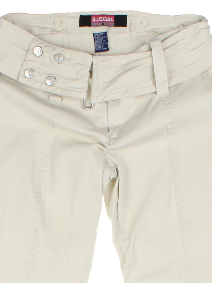 Y2K White Flared Trosuers (Size M)