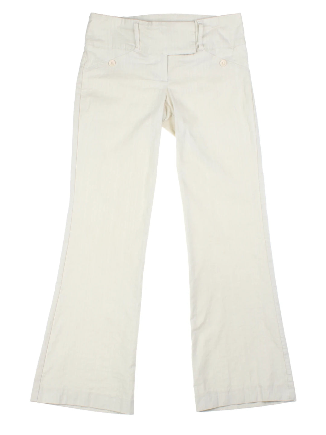Y2K Jane Norman White High Waist Wide Leg Trousers (Size M)