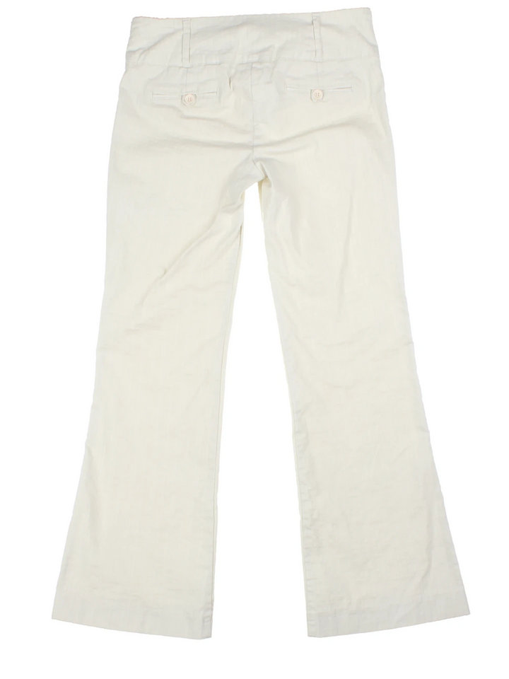 Y2K Jane Norman White High Waist Wide Leg Trousers (Size M)