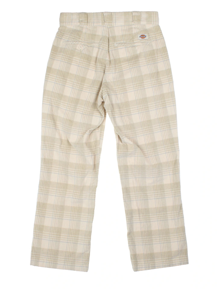 Dickies Alma White Checked Trousers (Size L)