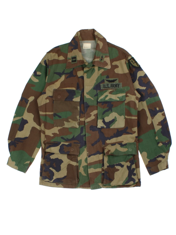 Vintage Green Camouflage Field Jacket (Size S)