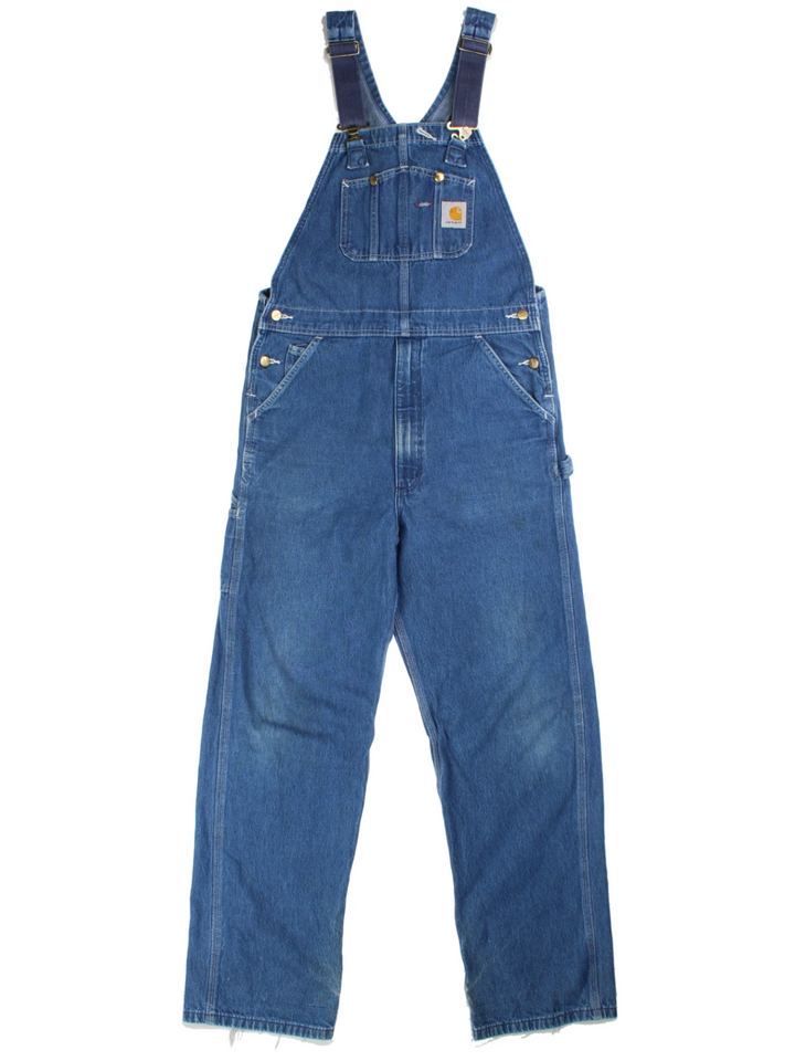 Carhartt Blue Denim Dungarees (Size S)
