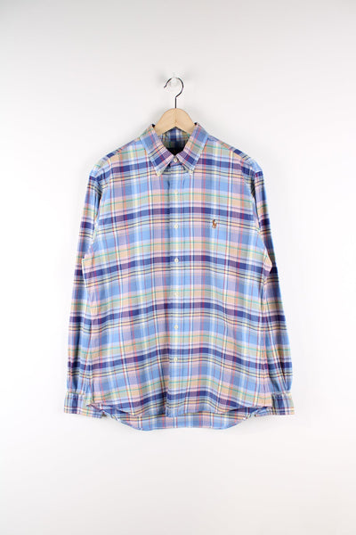 Ralph Lauren multicolor plaid shirt featuring embroidered logo on the chest.