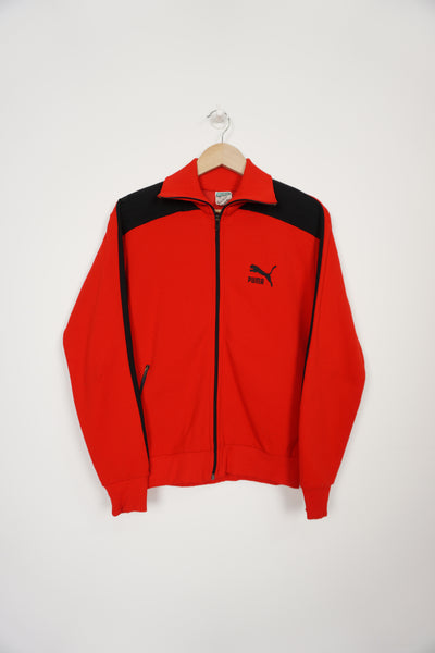 Vintage 1980's red and black Puma Vlado Stenzel zip through tracksuit jacket with embroidered logo