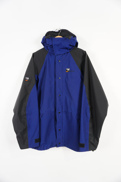 Blue Sprayway Gore-tex jacket with hood and embroidered logo on the chest