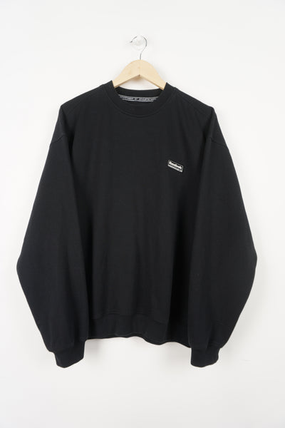Reebok Athletic Department black sweatshirt with rubber box logo on the chest