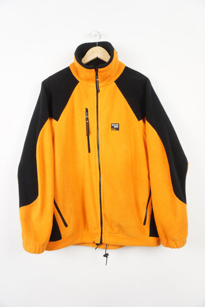 Orange and black zip through Spray Way fleece with embroidered logo on the chest