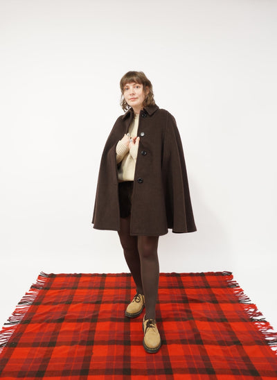Ladies Vintage Gloverall Cape, Made in England tag, All wool cape coat