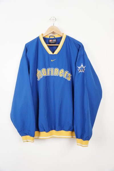 Vintage Nike x Seattle Mariners blue nylon training top with embroidered details and pockets